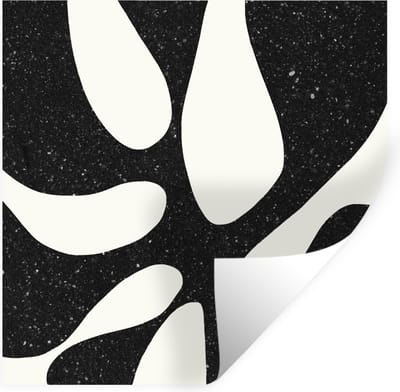 Muurstickers - Sticker Folie - Plant - Zwart - Minimalisme - 100x100 cm - Plakfolie - Muurstickers Kinderkamer - Zelfklevend Behang XXL - Zelfklevend behangpapier - Stickerfolie