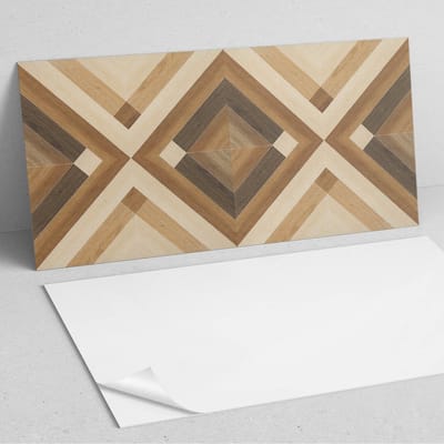 Coloray Wandpanelen Zelfklevend - Geometrisch ruitpatroon PVC Wandpaneel - 100 cm x 50 cm - Bruin Wandbekleding Zelfklevend - 1 stuk - Texturen Wandpanelen Zelfklevend - Keuken Wandpanelen - Wandpanelen Badkamer