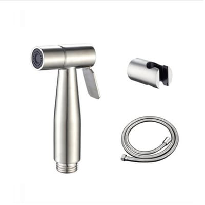 3-delige set - Toilet Sproeier - Bidet Handdoucheset - roestvrijstalen wassproeier bevestiging - wandmontage - met ophangbasis en 1,5 m slang - voor het schoonmaken - zilver