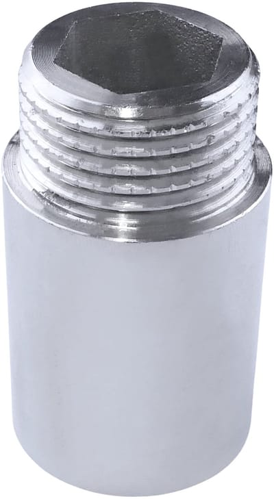Dailygoods- Verbindingsconnectorverlenging - 1/2" Buitendraad/Binnendraad - Lengte 30 mm - Verchroomd Metaal - Opschroefbaar - Duurzame Aansluiting - Fitting