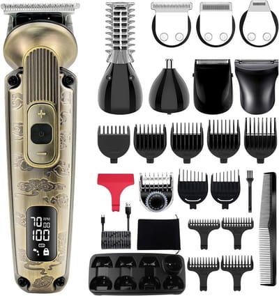 Baardtrimmer Snor Trimmer - Verstelbare Tondeuse - Gezichtsverzorging Mannen - 8-in-1 Kit - 69 x 156 x 23 cm