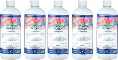 Bodylotion Rozen 1 Liter - set van 5 stuks - Voordeelverpakking