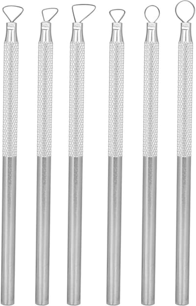 Keramiek en boetseer gereedschap set van 6 aluminium schrapers voor modelleren en vormen