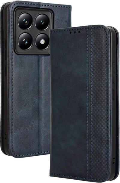 Coverup Hoesje - Geschikt voor Xiaomi 14T Hoesje - Coverup Vintage Style Book Case - Blauw