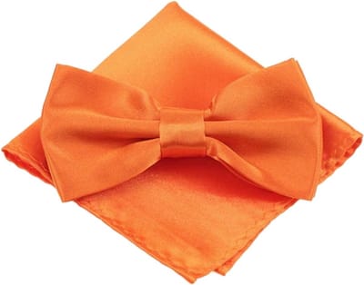 Fako Fashion - Vlinderstrik Inclusief Pochette - Vlinderdas - Strikje - Pochet - Oranje