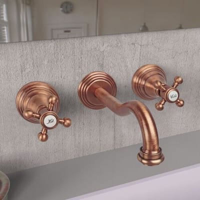 Kronenbach IOTA three-hole wall-mounted washbasin faucet 24.5 cm 54910RMKB