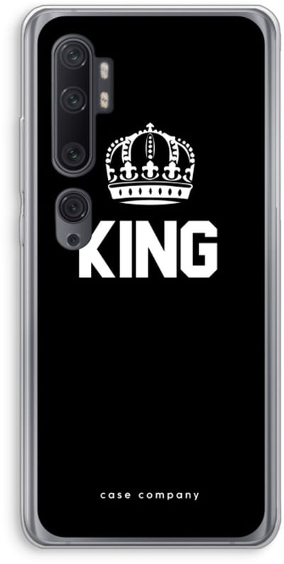 Case Company® - Hoesje geschikt voor Xiaomi Mi Note 10 hoesje - King zwart - Soft Cover Telefoonhoesje - Bescherming aan alle Kanten en Schermrand