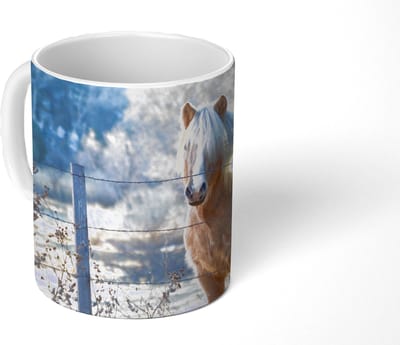 Mok - Koffiemok - Paard - Winter - Sneeuw - Mokken - 350 ML - Beker - Koffiemokken - Theemok