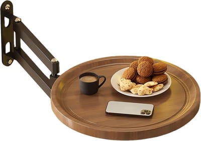 Opvouwbare Wandlade - Intrekbare Tafel - Ruimte Besparen - Efficiënte Vloerbesparing - 30 x 3 cm - Zwart Walnoot