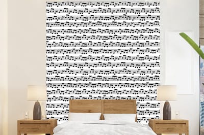 Behang - Fotobehang Muziek - Patronen - Muzieknoten - Breedte 225 cm x hoogte 280 cm