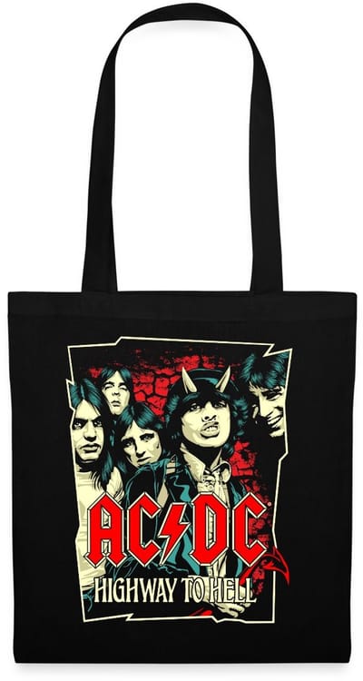 AC/DC Logo En Band Highway To Hell Album Tas Van Stof Schoudertas