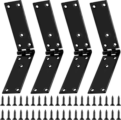 Vouwscharnieren Zwart Metaal - Stevige Vouwscharnieren voor Houten Poorten, Tuinmeubels en Kasten (200*35mm)