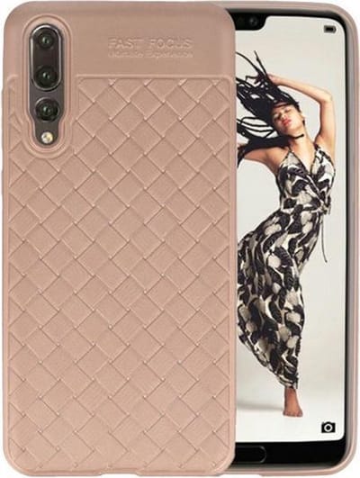 Goud Geweven TPU case hoesje voor Huawei P20 Pro