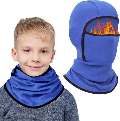 Thermische Balaclava voor Kinderen - Multifunctionele Winddichte Ski Masker met Nekwarmer en Volledige Gezichtsbedekking voor Fietsen en Skiën, Geschikt voor 6-14 Jaar Jongens en Meisjes