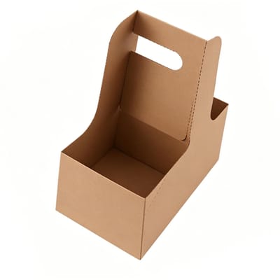 20 pièces Porte-boissons 2 tasses avec poignées Charge portante solide Papier kraft épaissi Porte-tasses à café pour plats à emporter