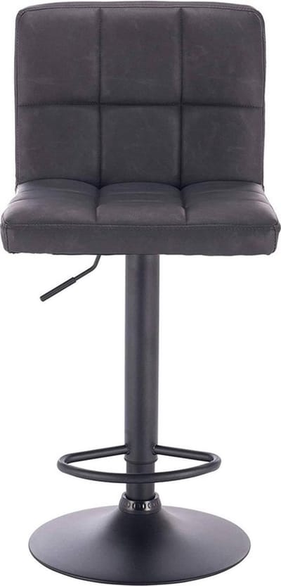 Barkrukken Set 82cm Antraciet - Hoge Rugleuning, Ergonomisch en Zithoogte 60-82cm - Voor Eetkamer, Keuken en Woonkamer