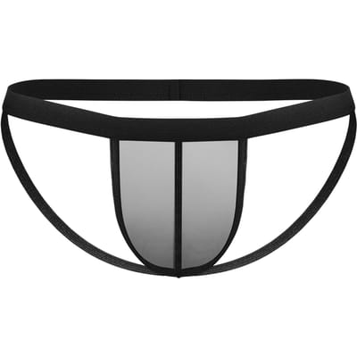 Transparante jockstrap slip - zwart
