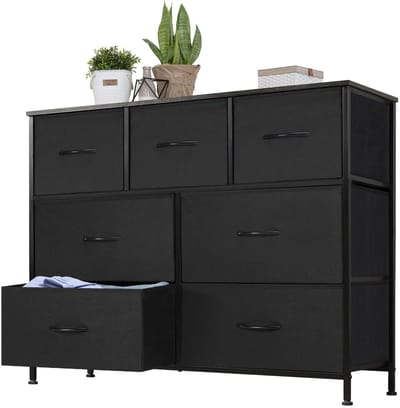 Ladekast - Ladenkastje - Multifunctionele 7-Lades Kast - voor Slaapkamer en Woonkamer - Minimalistisch - Ruim - en Duurzaam - Organisator - voor Kleding en Opslag - Duurzaam en Veilig - Zwart