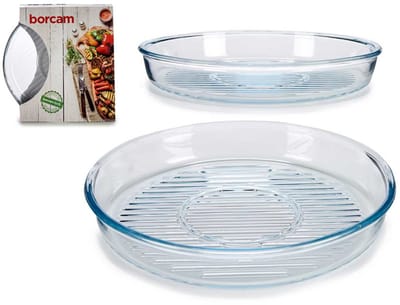 Borcam - Ovenschaal Rond 32 cm - Ovenschaal met Grill - Glas