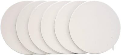Timbelt - Onderzetters voor glazen - Leer - Wit- Rond - 6 stuks - Leren onderzetters - Ronde onderzetter leer - Lederen onderzetters - Onderzetters leer