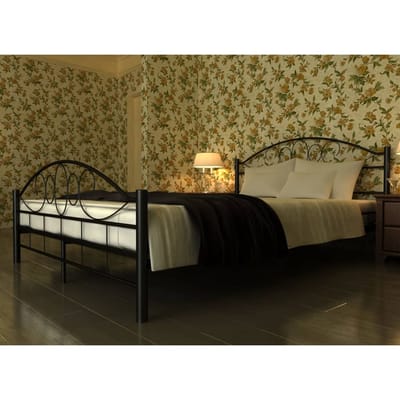 vidaXL-Bed-met-matras-metaal-zwart-180x200-cm
