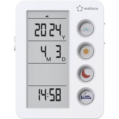 Renkforce RF-4883628 Wekker Wit Herinnering voor medicijnen