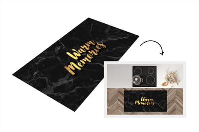 Keukenloper - Loper keuken - Quote - Memory - Goud - Marmer - 120x60 cm - Keukenloper vinyl