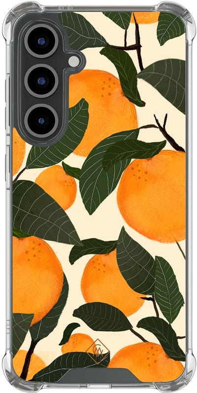 Casimoda® hoesje - Geschikt voor Samsung Galaxy S24 FE - Orange Garden - Shockproof case - Extra sterk - TPU/polycarbonaat - Multi, Transparant