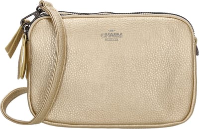 Charm London New York Schoudertas Dames - Handtas met verstelbare en afneembare schouderband - Tas van Imitatieleder - Goud