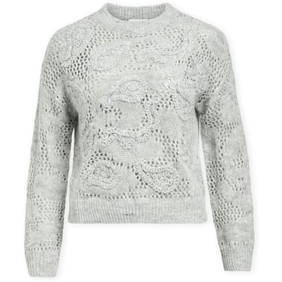 Trui Object Luca Knit - Medium Grey Melange