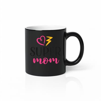 Super Mom Warmtegevoelige Tovermok – Hart en Bliksem Verrassing – Mysterieus Moederdag Cadeau