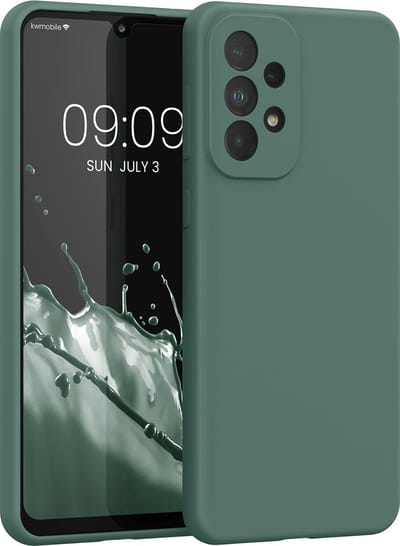 kwmobile telefoonhoesje geschikt voor Samsung Galaxy A33 5G - Hoesje met siliconen coating - Smartphone case in blauwgroen
