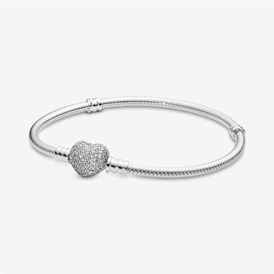 Fler® | Armband Zilver | Zilveren armband | geschikt voor alle populaire bedelcollecties | Bedelarmband dames zilver | Vlinder sluiting met hartje | Elegante dames armband | Valentijnsdag cadeau | Maat 19