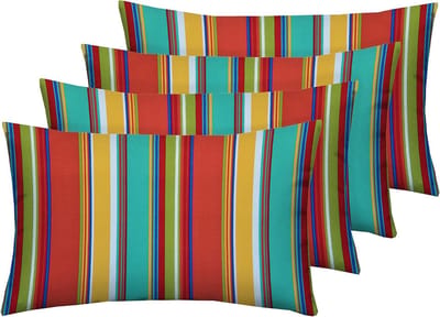 Decoratieve Kussens - Lendekussens - Binnen en buiten - Set van 4 - 11x19 inch - Gestreept