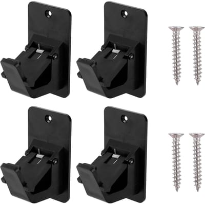 Dailygoods- Gordijnroede Boorvrij - Universele Gordijnroede Beugels - Sterke Lijm - Set van 4 - Zwart - Geschikt voor Badkamer/Slaapkamer/Keuken - Gordijnhaak