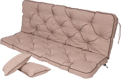 Zitkussen Schommelbank - Tuinkussen Rugleuning - Buiten Zitten - Waterafstotend Uv-bestendig - 160 x 50 cm - Taupe