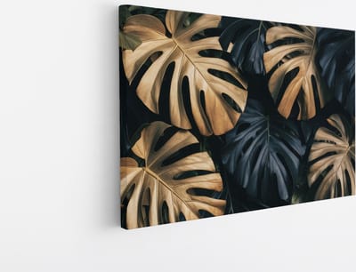 Saammp Canvas Schilderij - Goude Bladeren - Landschap - Natuur - 45x30 - Foto op canvas - Wanddecoratie - Muurdecoratie Woonkamer - Slaapkamer decoratie - Canvas Print