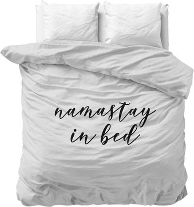 Sleeptime Namastay Dekbedovertrek - Tweepersoons - 200X200/260 + 2 x kussenslopen 60x70 - Wit