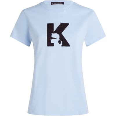 Karl Lagerfeld K Logo Boucle T-shirt Light Blue Taglia: XS | Maglie Sportivi Outlet | Donna | Blu