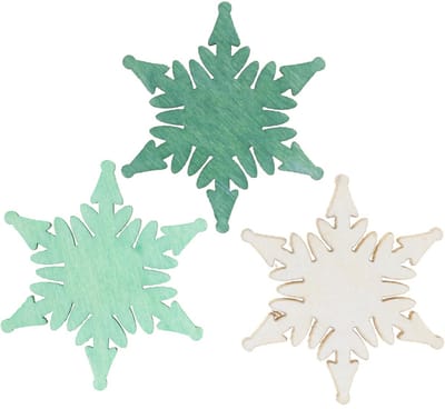 Strooidecoratie kerstster groen, wit assorti 4cm 72 st, 72 Stück