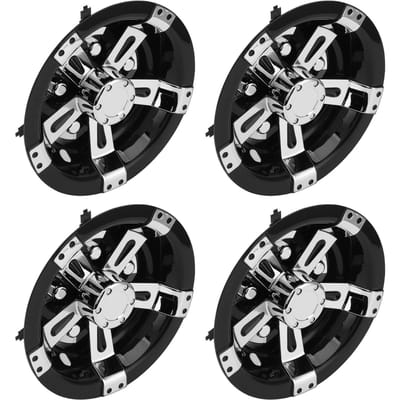 4pcs 8in Cache-moyeu de roue de voiturette de golf Réduire la résistance au vent ABS Léger Remplacement pour E‑Z‑GO black