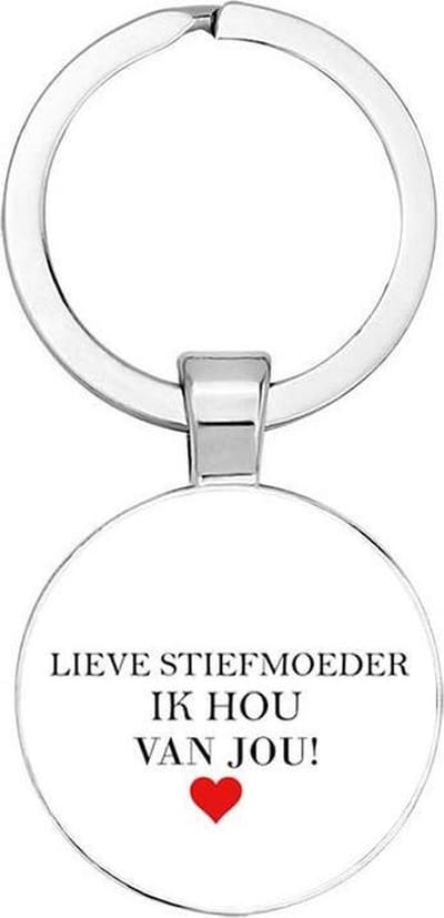 Akyol - Lieve stiefmoeder ik hou van jou Sleutelhanger - Mama/Moeder - Stiefmoeder - Leuk kado voor je stiefmoeder om te geven - 2,5 x 2,5 CM