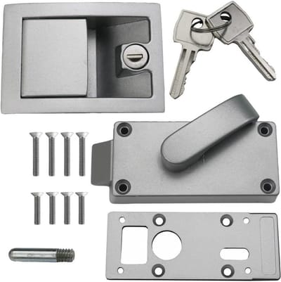 Metalen Deurslot - Cilinderslot Caravan - Veilige Toegang - Robuust Zilverkleurig - 25-35mm Deurdikte - Zilver