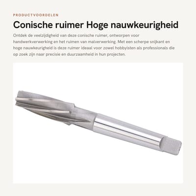 Dailygoods- Ruimer hoge nauwkeurigheid - Conische Ruimer - HSS materiaal - Slijtvast - Lichtgewicht - Compact formaat - Ruimertool
