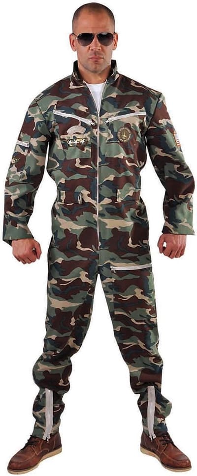 Magic Design Verkleedpak Jetfighter Polyester Groen/bruin Mt Xl