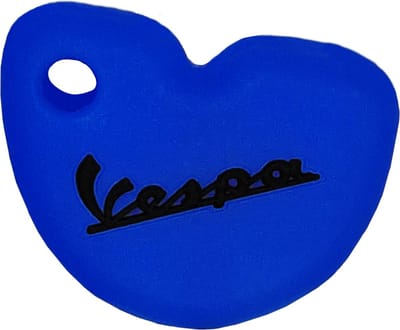 Vespa Siliconen Sleutelhoesje - Blauw met Zwarte letters - Blauw met Zwart