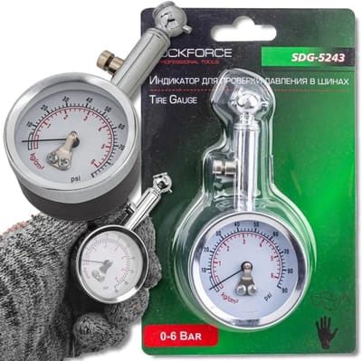 Rockforce Serie - Manometer voor Banden - 0-6 Bar - Analoge Meter - Duurzaam Materiaal