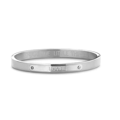 CO88 Collection Inspirational 8CB 90512 Stalen Bangle LOVE - Zilverkleurig