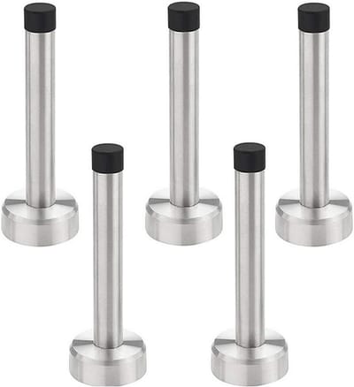 Deurstoppers - Muurbevestiging Bumper - Muren Beschermen - Roestvrij Staal - 5 Stuks - Chroom