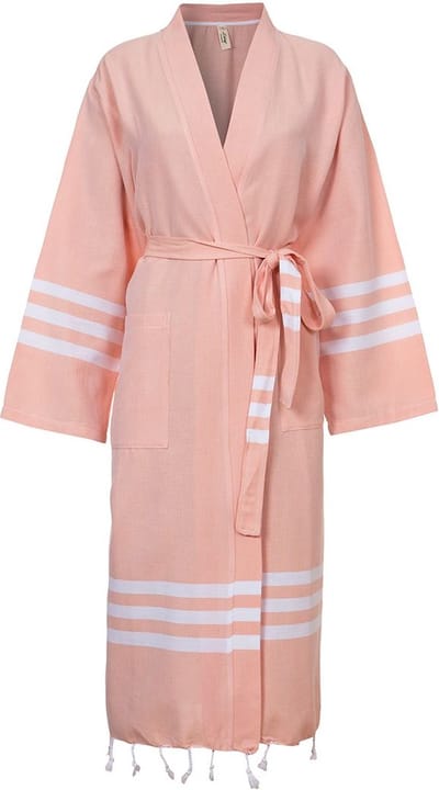Lalay Hamam Badjas Bala Sultan Melon - M - hamam kimono badjas - ochtendjas - sauna badjas - zomer badjas - middellang - dun